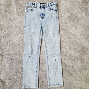Kendall + Kylie "The Icon" High Rise Straight Jeans Light Wash Denim Sz 3/26